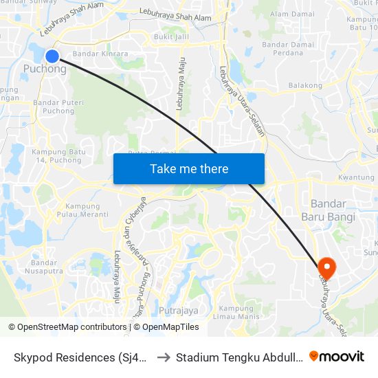 Skypod Residences (Sj447) to Stadium Tengku Abdullah map