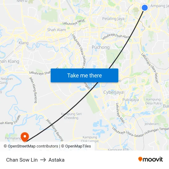 Chan Sow Lin to Astaka map