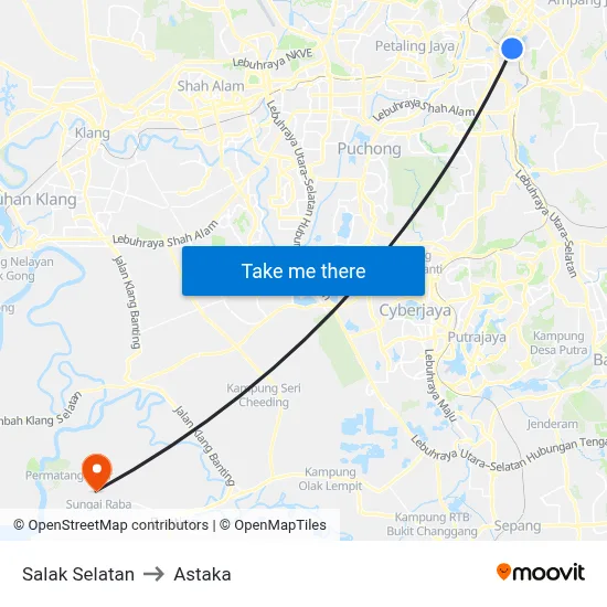 Salak Selatan to Astaka map
