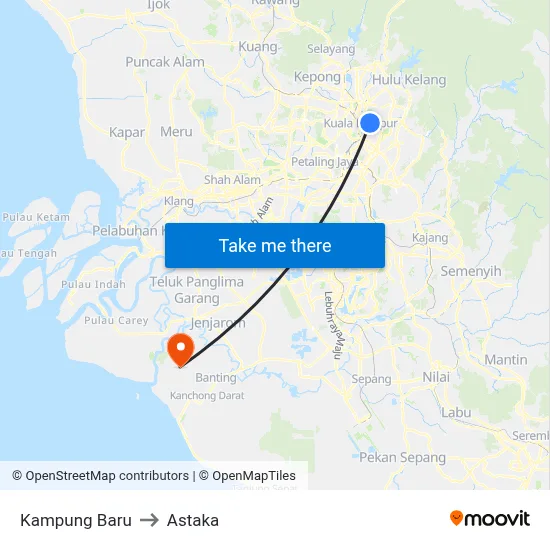 Kampung Baru to Astaka map