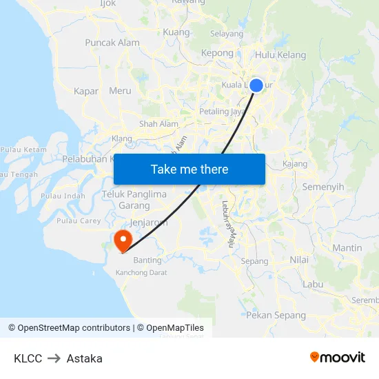 KLCC to Astaka map