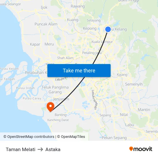 Taman Melati to Astaka map