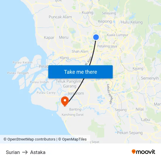 Surian to Astaka map