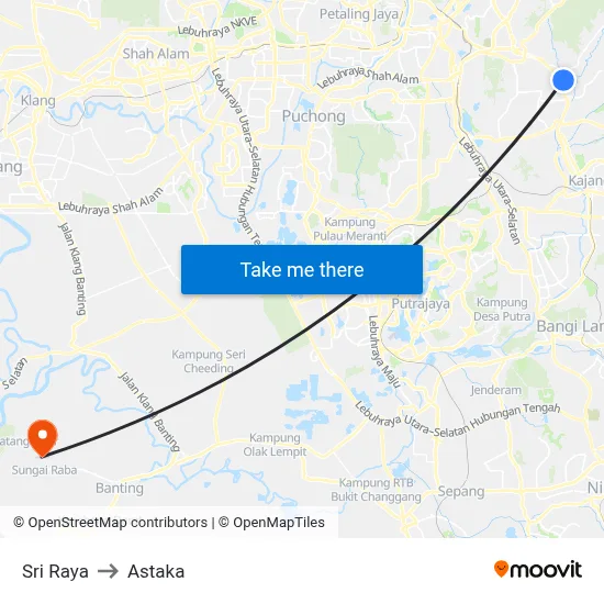 Sri Raya to Astaka map
