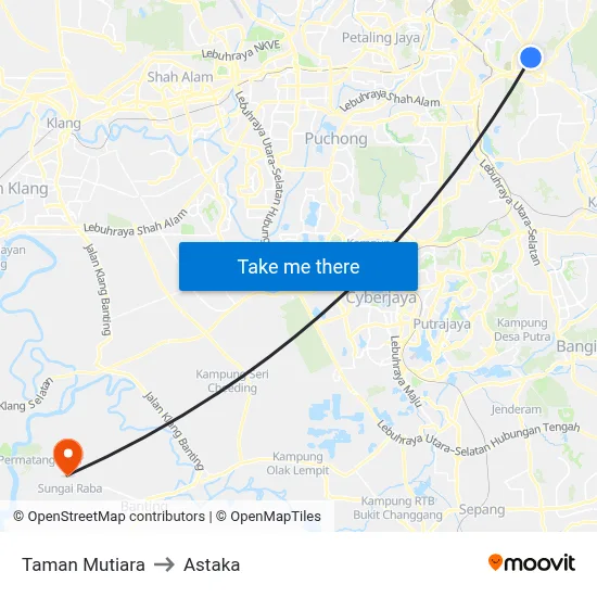 Taman Mutiara to Astaka map