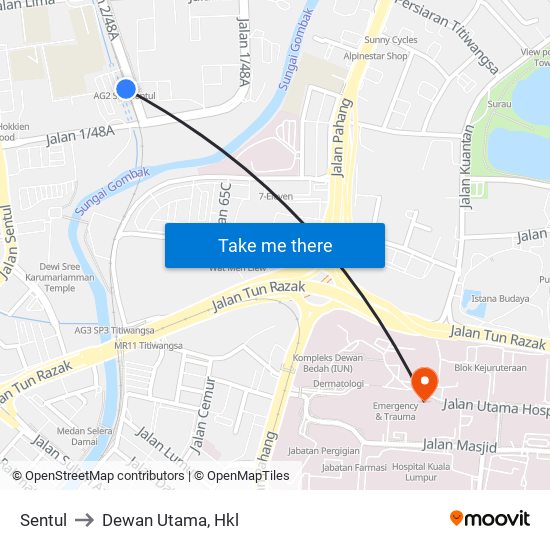 Sentul to Dewan Utama, Hkl map