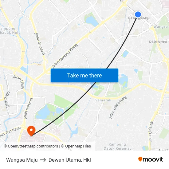 Wangsa Maju to Dewan Utama, Hkl map