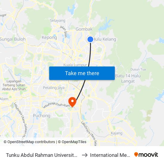 Tunku Abdul Rahman University College (Taruc) (Kl162) to International Medical University map