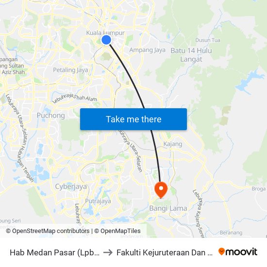 Hab Medan Pasar (Lpb) (Kl115) to Fakulti Kejuruteraan Dan Alam Bina map