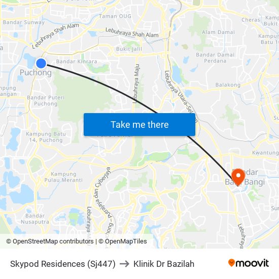 Skypod Residences (Sj447) to Klinik Dr Bazilah map