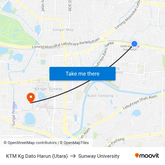 KTM Kg Dato Harun (Utara) to Sunway University map