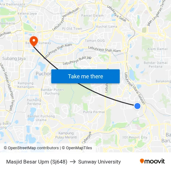 Masjid Besar Upm (Sj648) to Sunway University map