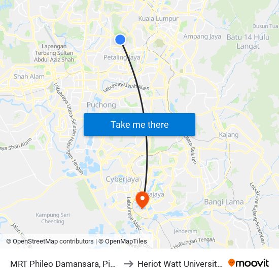 MRT Phileo Damansara, Pintu A (Pj823) to Heriot Watt University Malaysia map