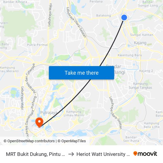 MRT Bukit Dukung, Pintu A (Kj769) to Heriot Watt University Malaysia map