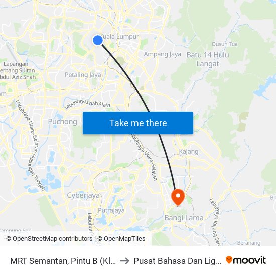 MRT Semantan, Pintu B (Kl1174) to Pusat Bahasa Dan Liguistik map