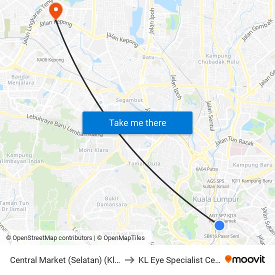 Central Market (Selatan) (Kl109) to KL Eye Specialist Centre map
