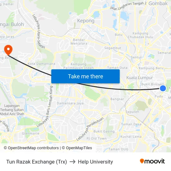 Tun Razak Exchange (Trx) to Help University map