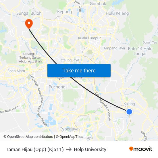 Taman Hijau (Opp) (Kj511) to Help University map