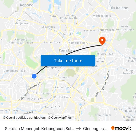Sekolah Menengah Kebangsaan Sultan Abdul Samad (Opp) (Pj245) to Gleneagles Kuala Lumpur map