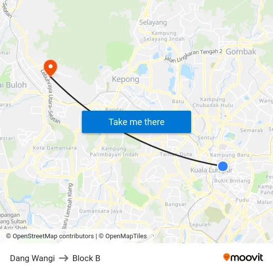 Dang Wangi to Block B map