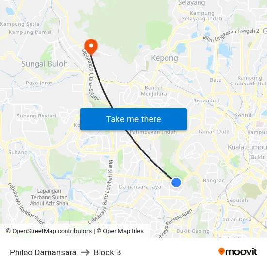 Phileo Damansara to Block B map