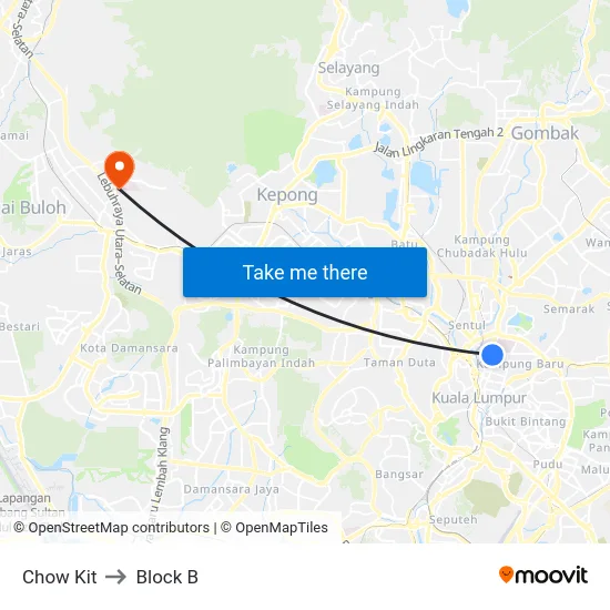 Chow Kit to Block B map