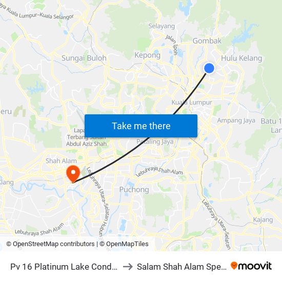 Pv 16 Platinum Lake Condominium (Kl1520) to Salam Shah Alam Specialist Hospital map