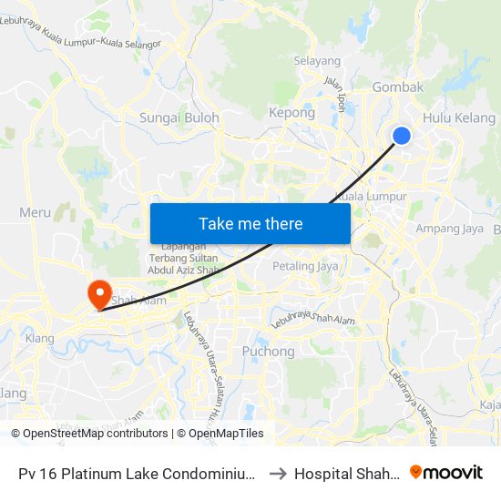 Pv 16 Platinum Lake Condominium (Kl1520) to Hospital Shah Alam map