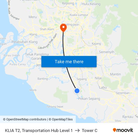 KLIA T2, Transportation Hub Level 1 to Tower C map