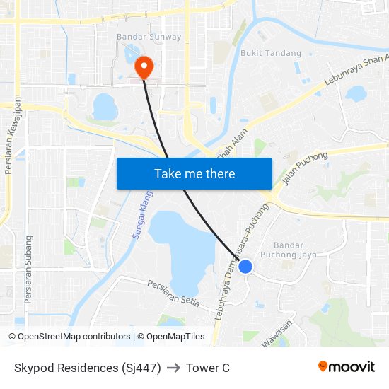 Skypod Residences (Sj447) to Tower C map