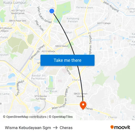Wisma Kebudayaan Sgm to Cheras map