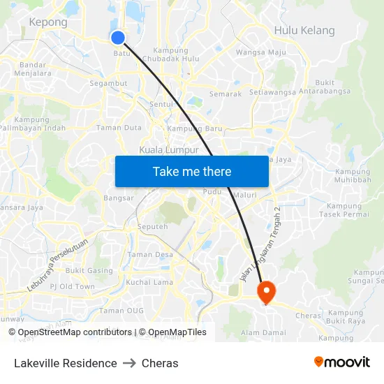 Lakeville Residence to Cheras map