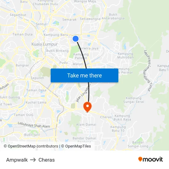 Ampwalk to Cheras map