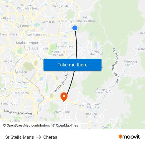 Sr Stella Maris to Cheras map