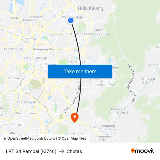 LRT Sri Rampai (Kl746) to Cheras map