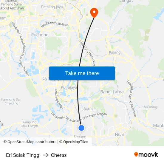Erl Salak Tinggi to Cheras map