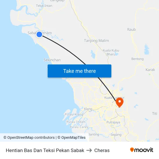Hentian Bas Dan Teksi Pekan Sabak to Cheras map