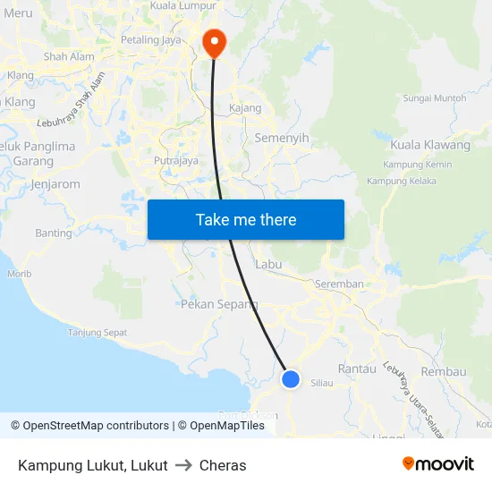 Kampung Lukut, Lukut to Cheras map