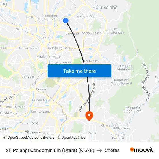 Sri Pelangi Condominium (Utara) (Kl678) to Cheras map