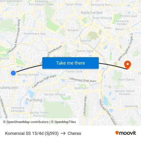 Komersial SS 15/4d (Sj593) to Cheras map