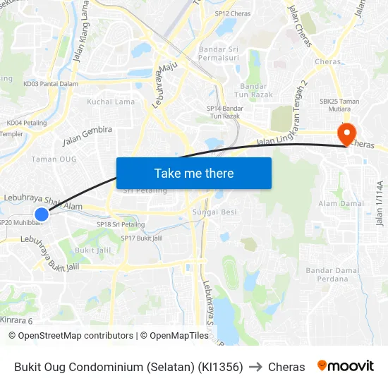 Bukit Oug Condominium (Selatan) (Kl1356) to Cheras map