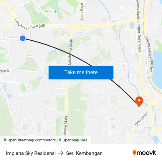 Impiana Sky Residensi to Seri Kembangan map