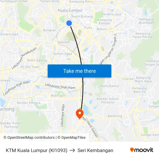KTM Kuala Lumpur (Kl1093) to Seri Kembangan map