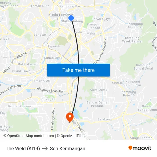 The Weld (Kl19) to Seri Kembangan map