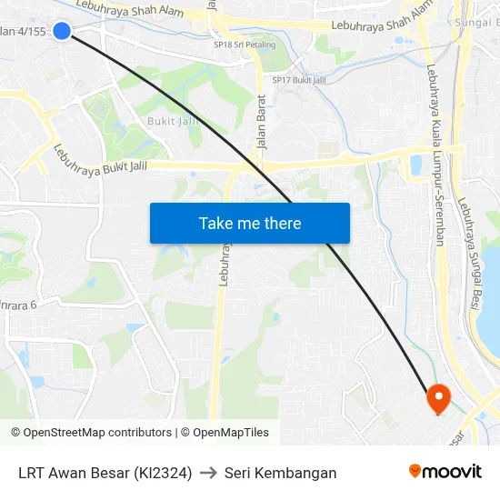 LRT Awan Besar (Kl2324) to Seri Kembangan map