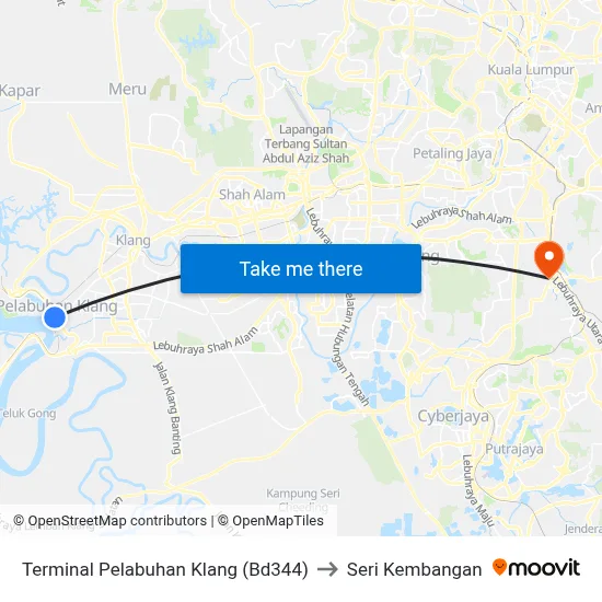 Terminal Pelabuhan Klang (Bd344) to Seri Kembangan map