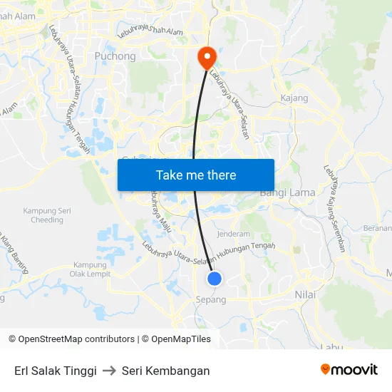 Erl Salak Tinggi to Seri Kembangan map
