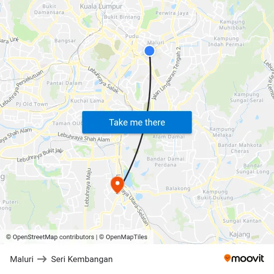 Maluri to Seri Kembangan map