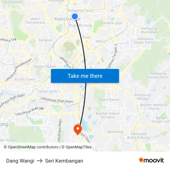 Dang Wangi to Seri Kembangan map
