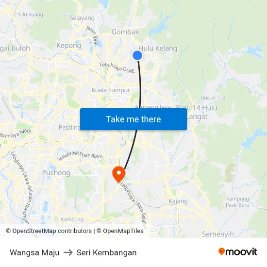 Wangsa Maju to Seri Kembangan map